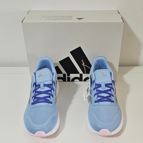 adidas Runfalcon 5 Shoes - Glow Blue / Silver Metallic - Kids - IE8584 - Picture 2 of 7